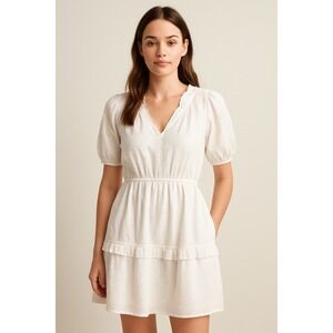 Lost +wander v neck lovely mini eyelet dress Embroidered white size M
